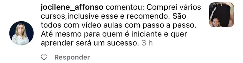 Comentário de aluna