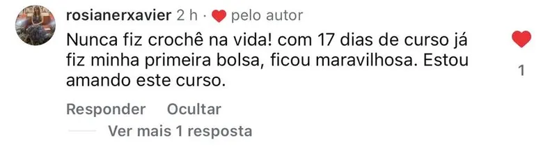 Comentário de aluna